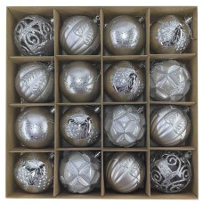 WENDY BOX 16 SFERE CM.8 SILVER/BIANCO (4pz)